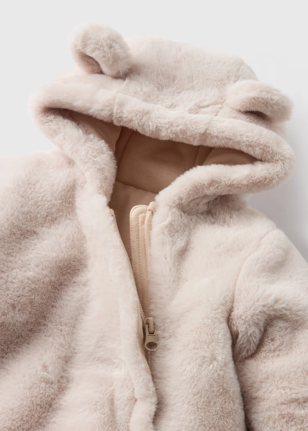 Baby Cream Faux Fur Snowsuit (Newborn-18mths) - 0-3 months Image 2