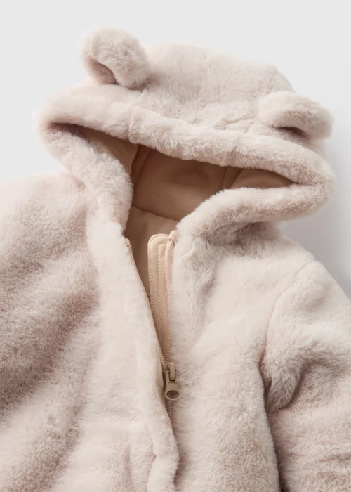 Baby Cream Faux Fur Snowsuit (Newborn-18mths) - 0-3 months Image 2