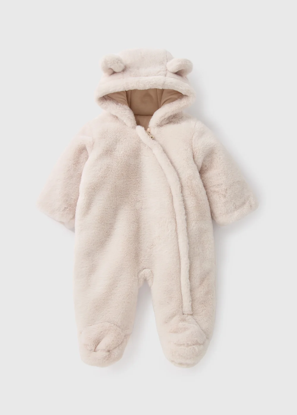 Baby Cream Faux Fur Snowsuit (Newborn-18mths) - 0-3 months Image 1
