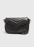 Black Chevron Cross Body Bag - One Size Image 3