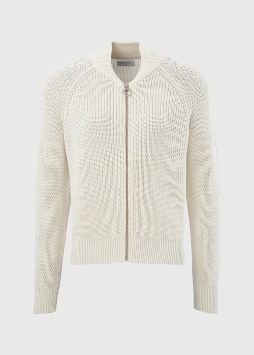 Cream Knitted Bomber Cardigan - XS Image 5