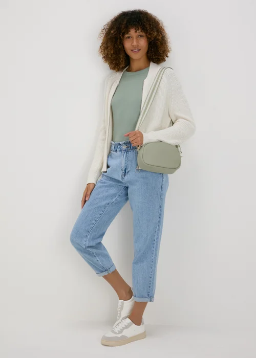 Cream Knitted Bomber Cardigan - XS Image 4