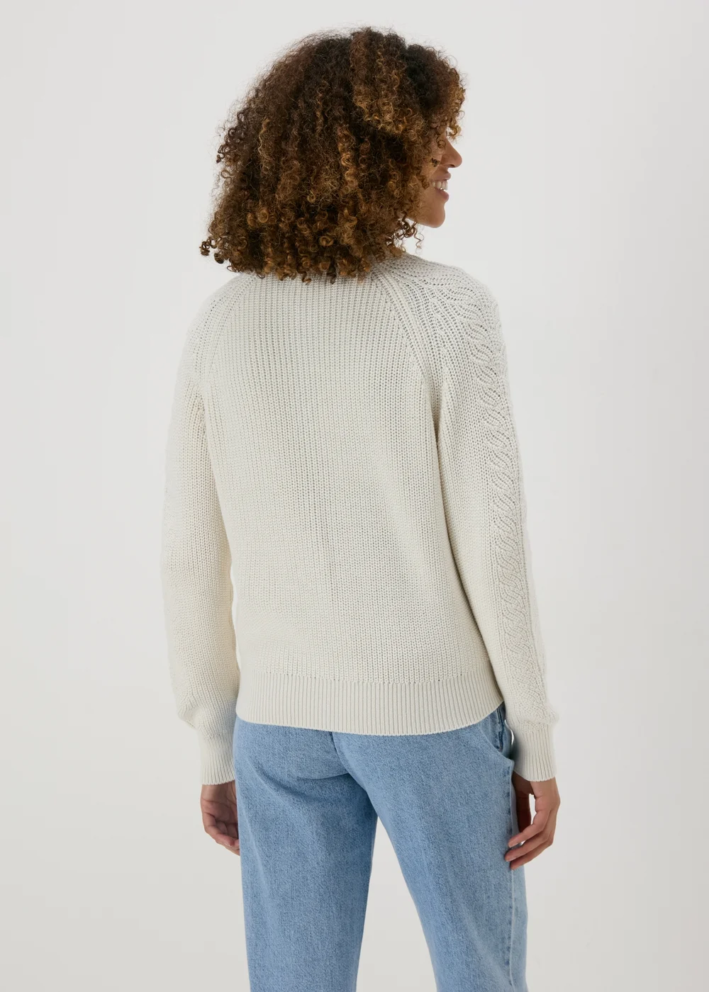 Cream Knitted Bomber Cardigan - XS Image 2