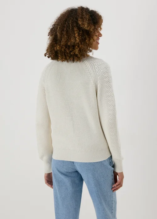 Cream Knitted Bomber Cardigan - XS Image 2