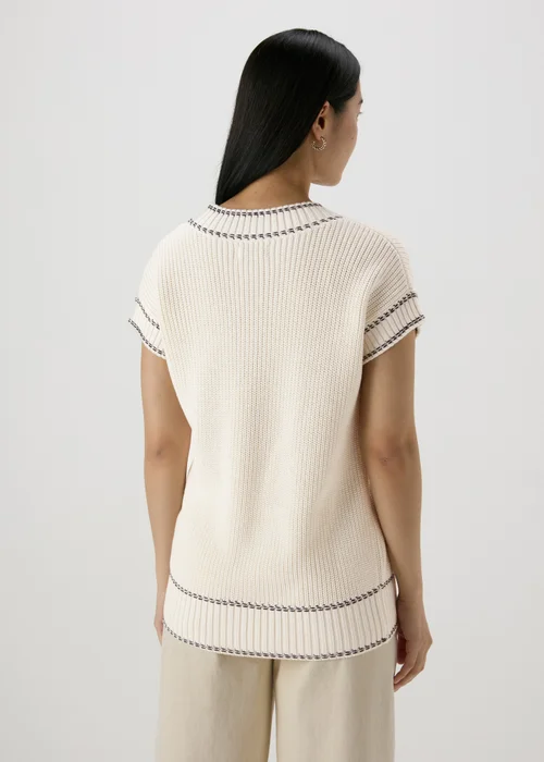 Cream Cricket Knitted V-Neck Vest - XS Image 2