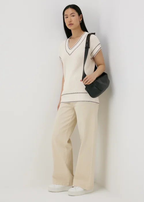 Cream Cricket Knitted V-Neck Vest - XS Image 4