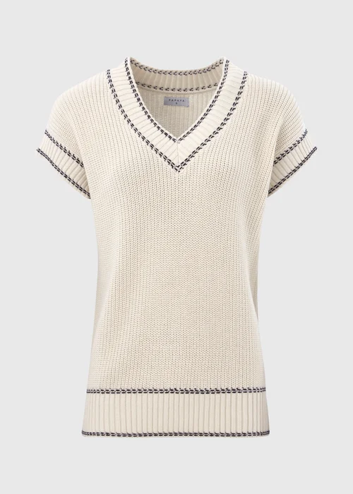 Cream Cricket Knitted V-Neck Vest - XS Image 5