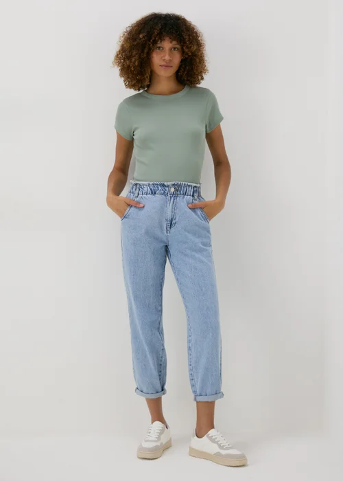 Lightwash Blue Paperbag Jeans - 8 Image 1