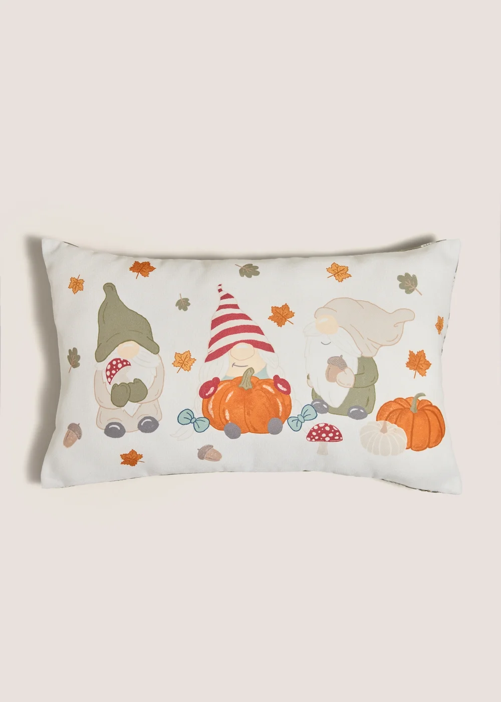 Cream Autumn Gnome Cushion Image 1