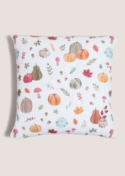 White Pumpkin Printed Cushion Image 1