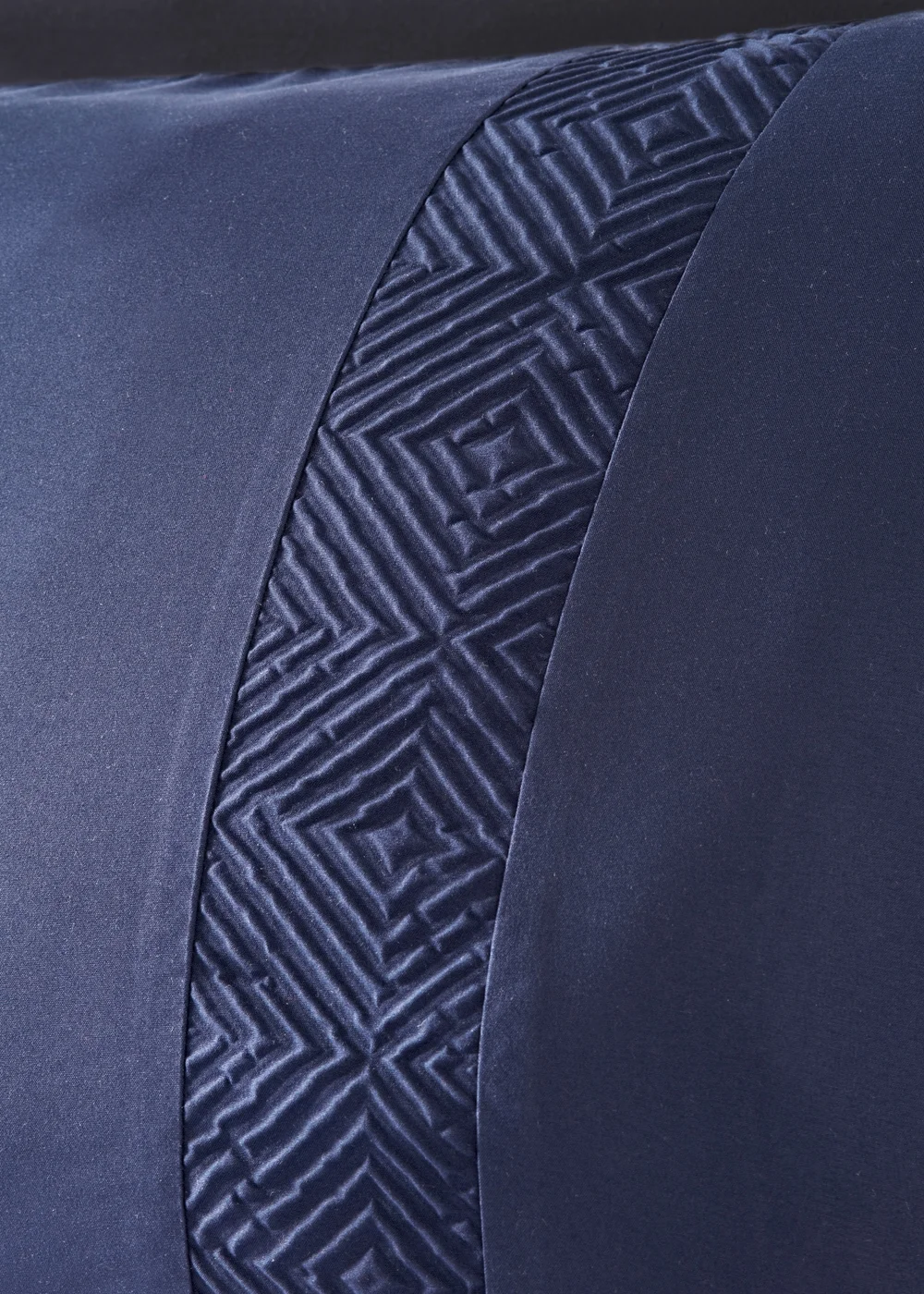 Navy Embossed Panel Duvet Set - Single Image 2