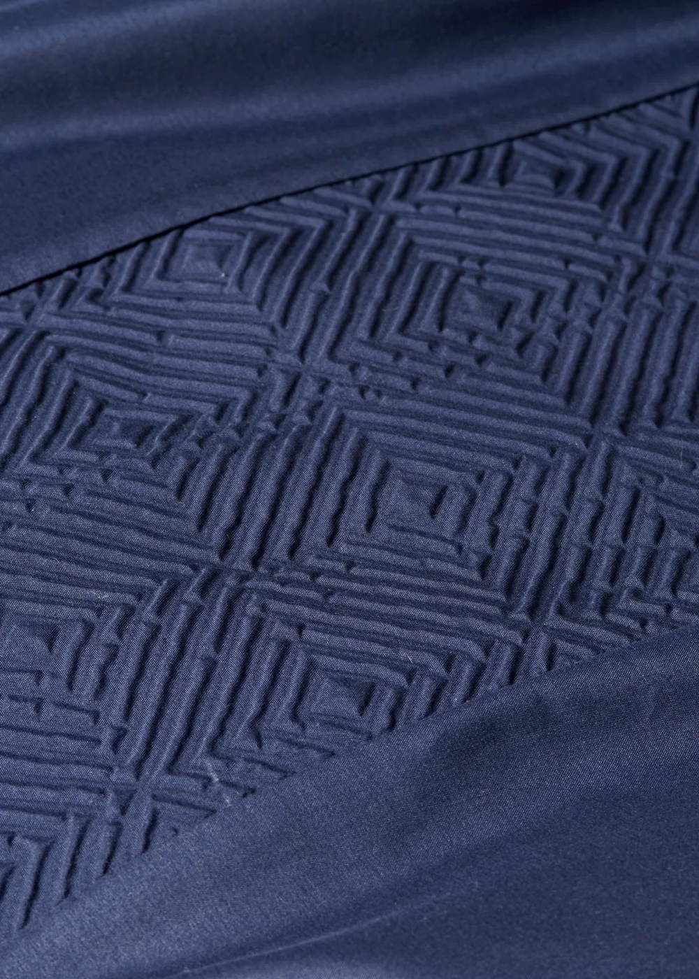 Navy Embossed Panel Duvet Set - Single Image 3
