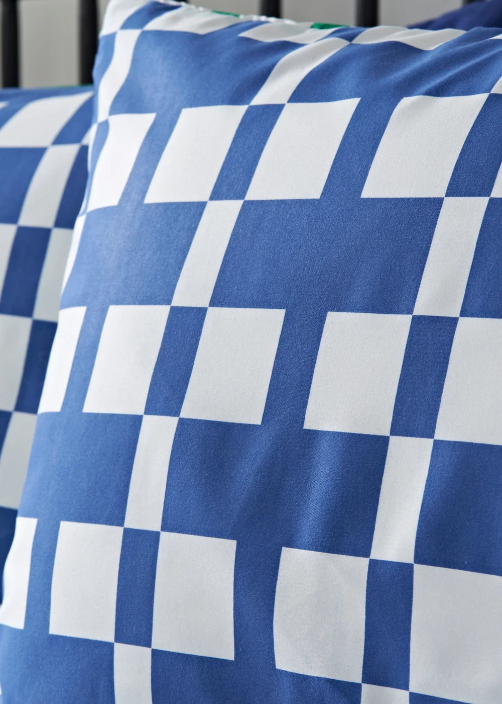 Blue Checkerboard Duvet Set - Single Image 2