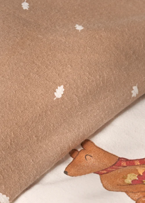 Cream Woodland Animal Brushed Cotton Duvet Set - Single Image 3