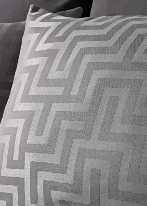 Grey Greek Key Jacquard Duvet Set - Double Image 2