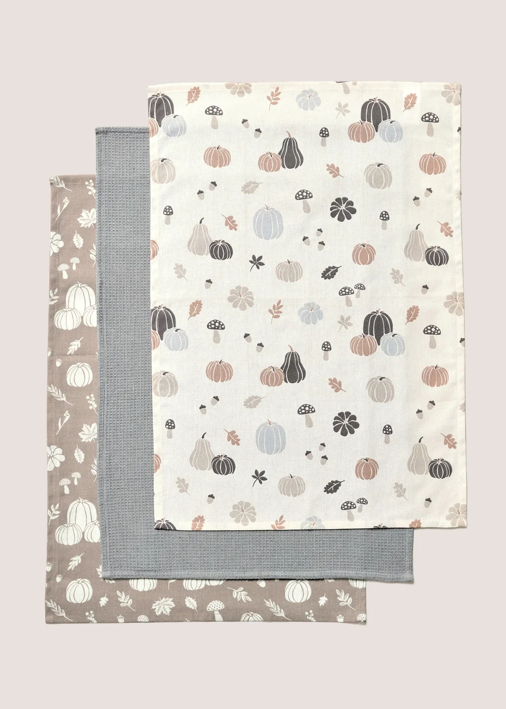 3 Pack Autumn Pumpkin Tea Towels (60cmx45cm) Image 1