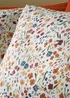 Orange Watercolour Floral Pattern Duvet Set - Single Image 2