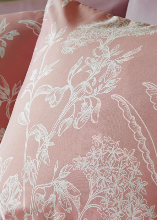 Pink Linear Floral Duvet Set - Single Image 2