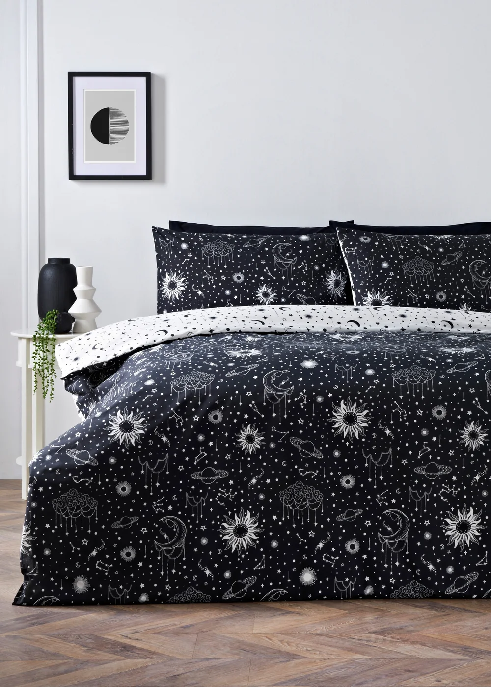 Monochrome Celestial Duvet Set - Single Image 1