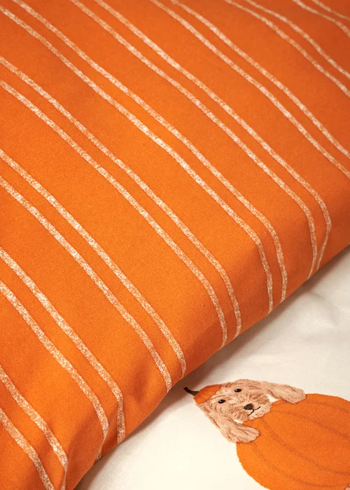 Orange Pumpkin Dog Duvet Set - Single Image 3