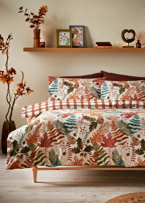 Orange Autumn Leaf Duvet Set - Single Image 1