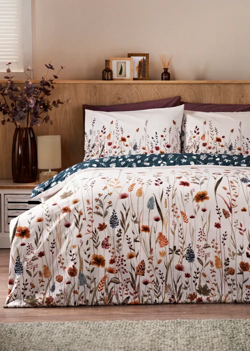 Autumnal Floral Duvet Set - Double Image 1