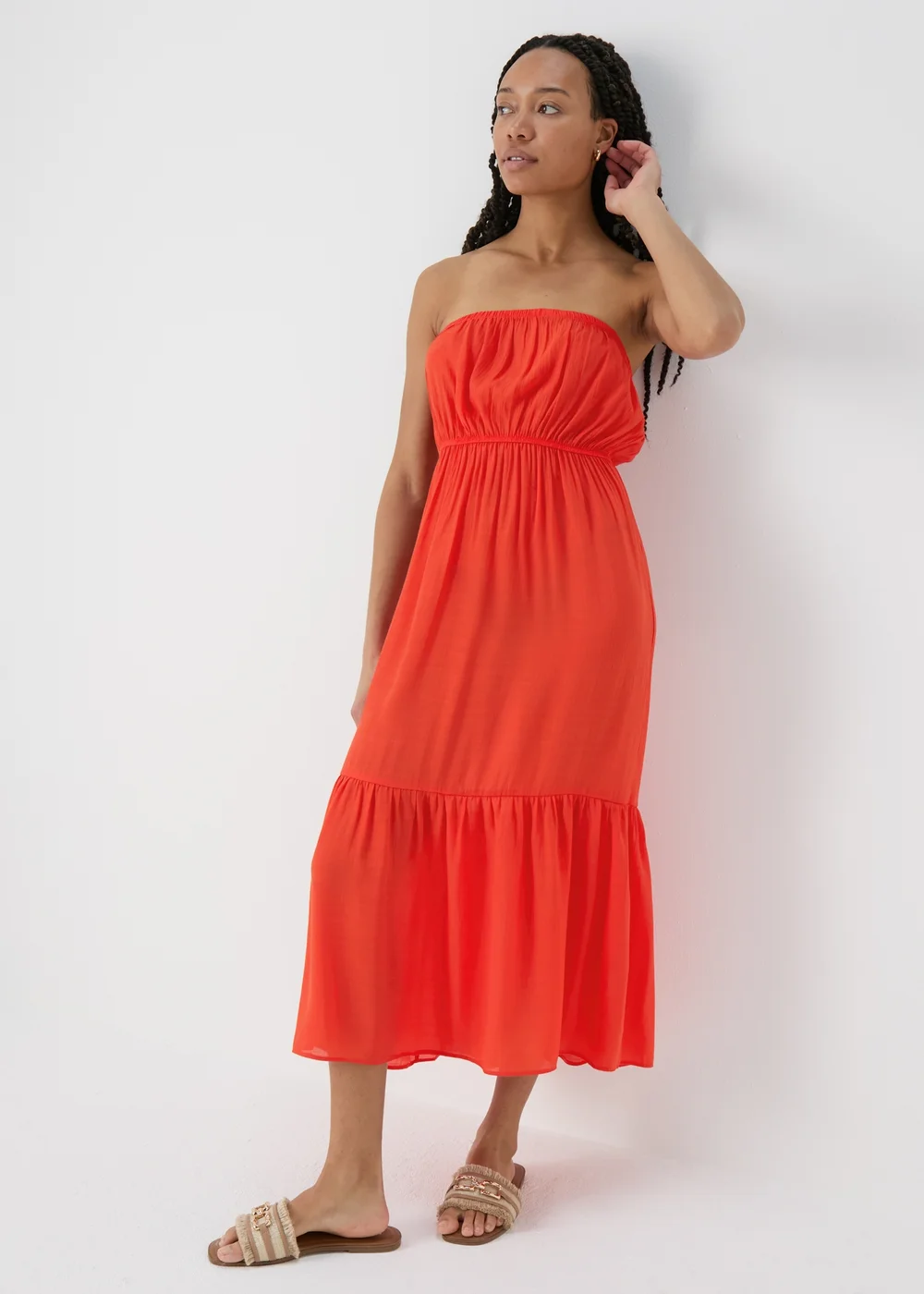 Red Bandeau Maxi Dress - XS Image 1