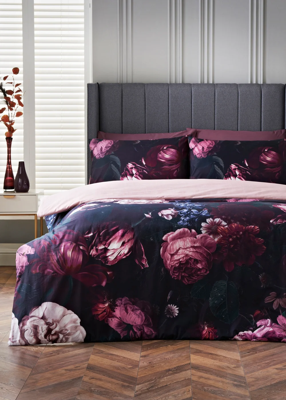 Purple Floral Duvet Set - King Image 1