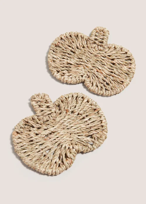2 pack Pumpkin Woven Coasters (14.5x13) Image 1