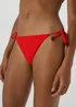 Red Textured Tie Side Bikini Briefs - 6 Image 3