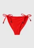 Red Textured Tie Side Bikini Briefs - 6 Image 4