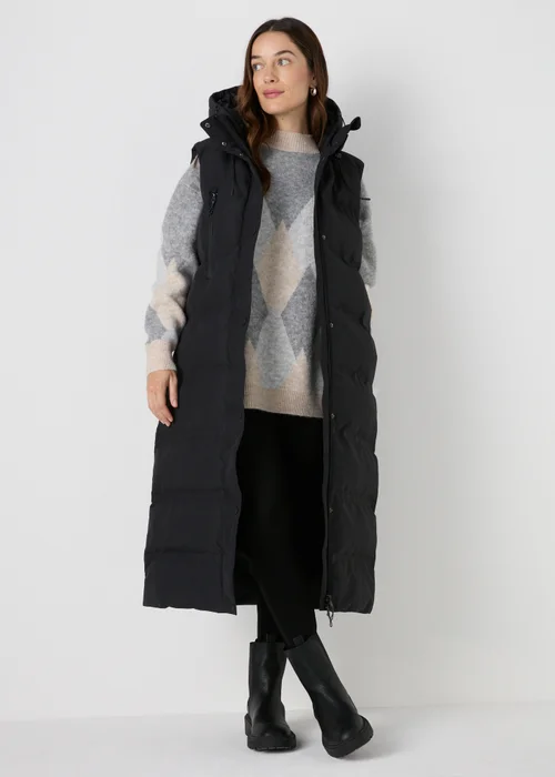 Black Technical Long Padded Gilet - 8 Image 3