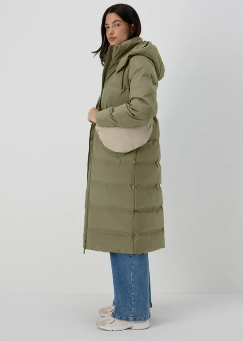Khaki Long Padded Coat - 8 Image 4