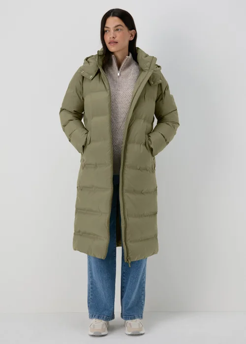 Khaki Long Padded Coat - 8 Image 3