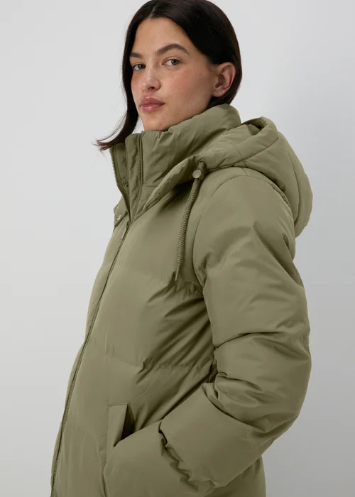Khaki Long Padded Coat - 8 Image 1