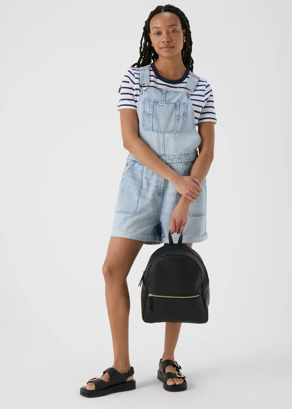 Black PU Backpack - One Size Image 2