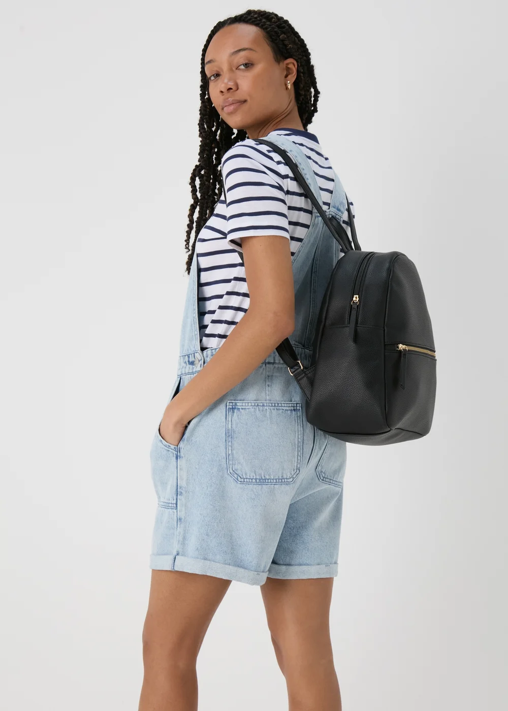 Black PU Backpack - One Size Image 1