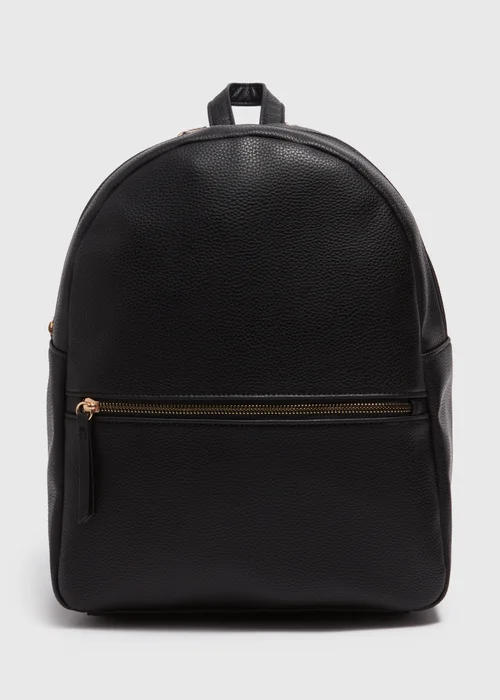 Black PU Backpack - One Size Image 3