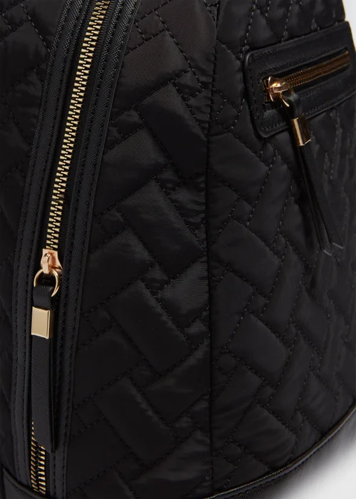 Black Textured Backpack - One Size Image 2