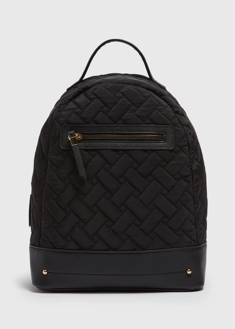 Black Textured Backpack - One Size Image 3