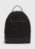 Black Textured Backpack - One Size Image 3