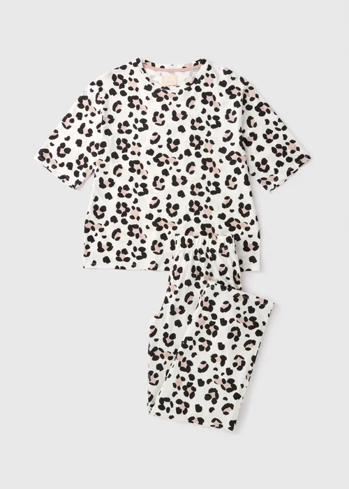 Cream Animal Print Pyjama Set - Small Image 4