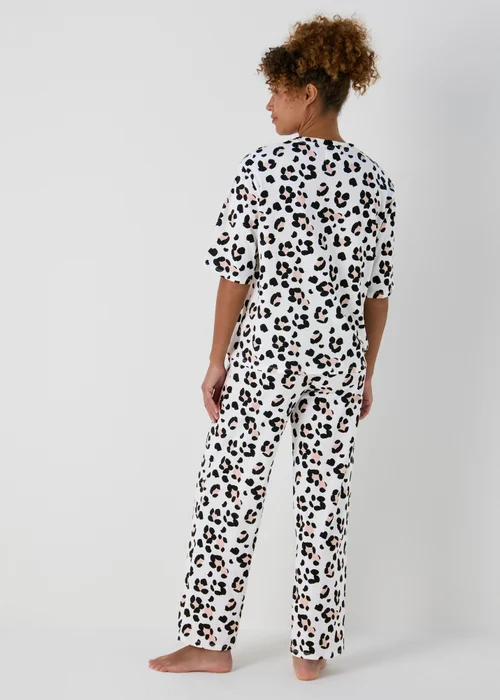 Cream Animal Print Pyjama Set - Small Image 2