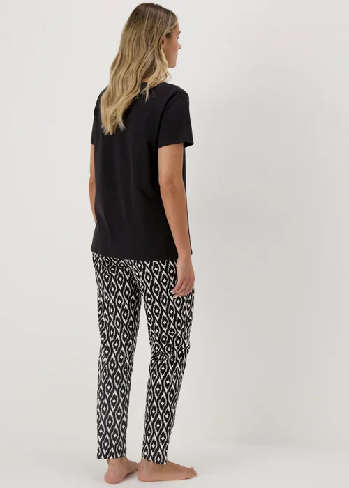 Black Aztec Patterned Pyjama Set - Small Image 2