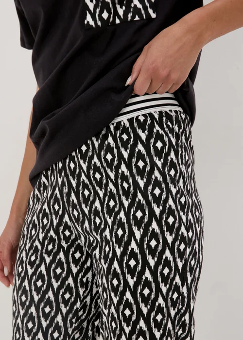 Black Aztec Patterned Pyjama Set - Small Image 3