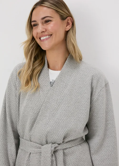 Grey Waffle Dressing Gown - Extra small Image 2