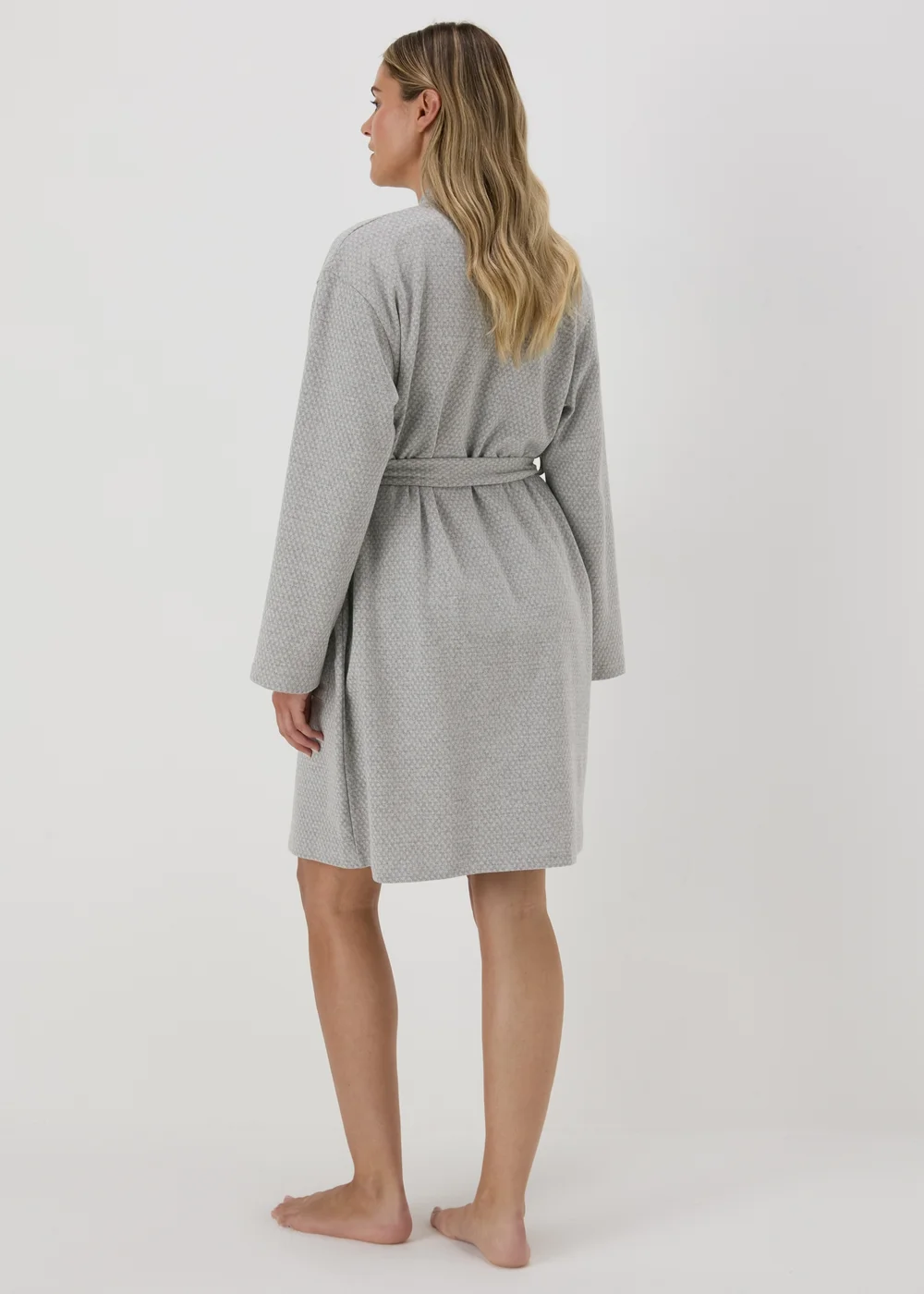 Grey Waffle Dressing Gown - Extra small Image 3