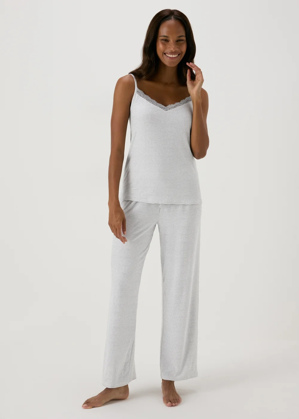 Grey Stripe Pyjama Set - Extra small Image 1