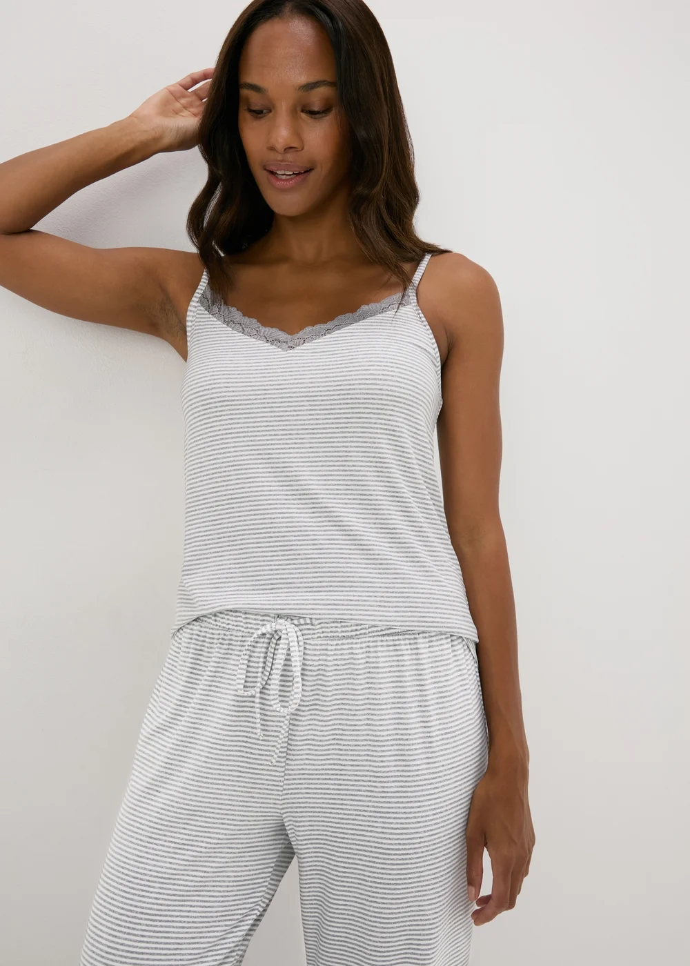 Grey Stripe Pyjama Set - Extra small Image 3