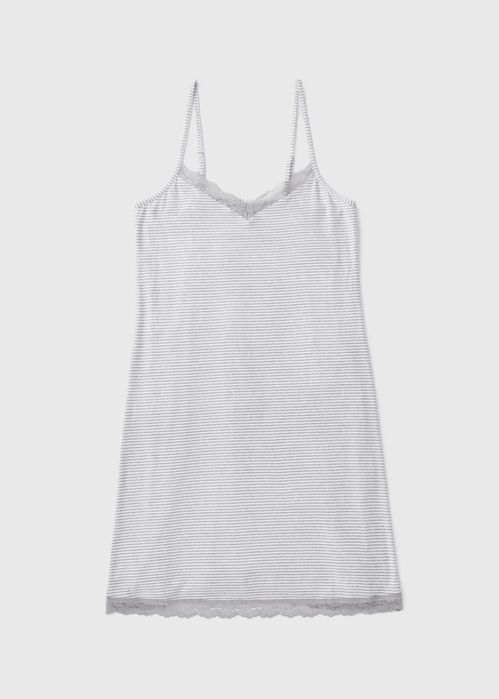 Grey Stripe Nightie - Small Image 4
